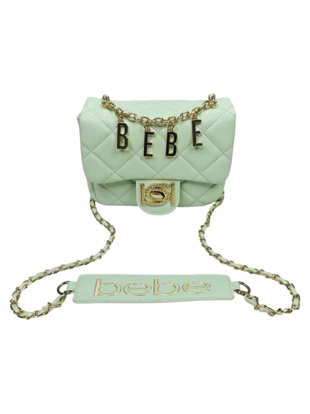bebe Wyatt Shoulder Bag - Mint - 7” x 2” x 5”